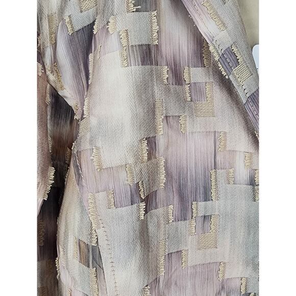 Chico’s Elegant Print Petra Jacket Ivory Purple Gray Size 2 (L/12) - Picture 5 of 10